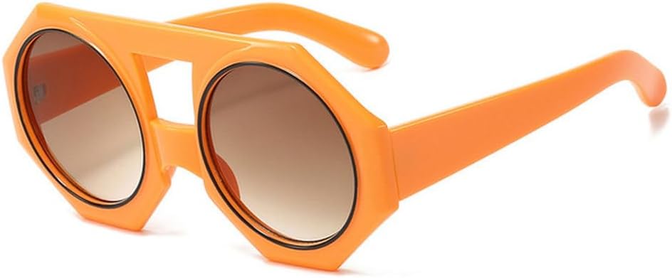 

Модные ретро-солнцезащитные очки восьмиугольной формы для женщин и мужчин, нестандартной формы, роскошные солнцезащитные очки с защитой от УФ-излучения UV400 TVTBBVV, Orange