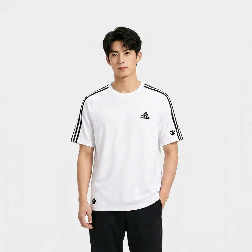 Футболка хлопковая Adidas белая — фото 4