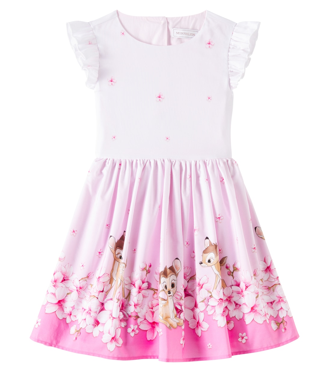 

Хлопковое платье с принтом Disney Monnalisa, Rosa Fairytale