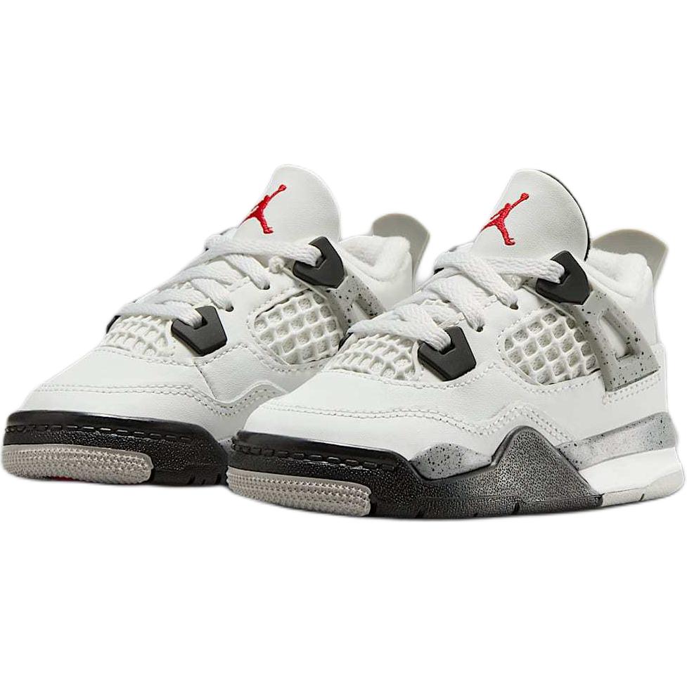 Jordan Air 4 противоскользящие износостойкие мид-топ белые черные детские — фото 4