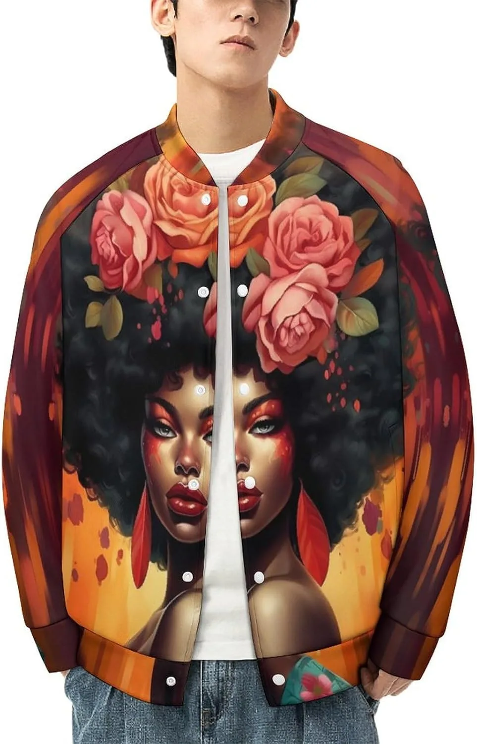 Куртка-бомбер Varsity Letterman для мужчин и женщин African American, легкая, в стиле бейсбол Generic, Style — фото 3