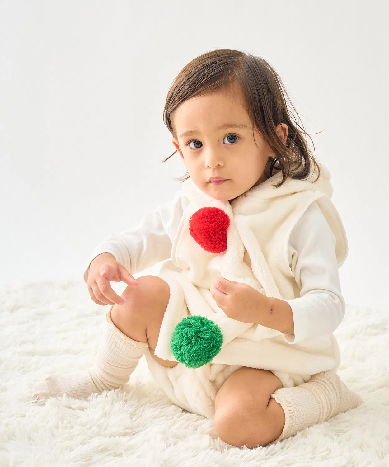 Костюм снеговика для детей X'mas Baby, набор футболка и шорты, кремовый — фото 3