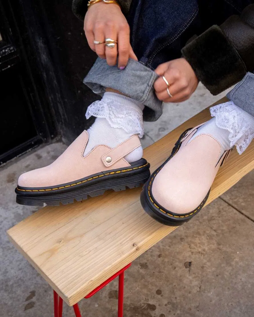 Мюли на платформе Zebzag из замши с открытой пяткой Dr Martens, розовый — фото 4