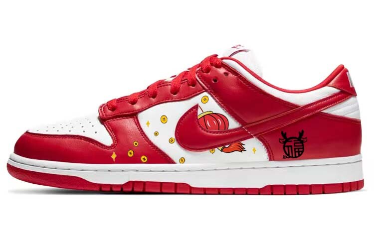

Кроссовки Nike Dunk Skateboarding Shoes Unisex Low-top Red/white, красный
