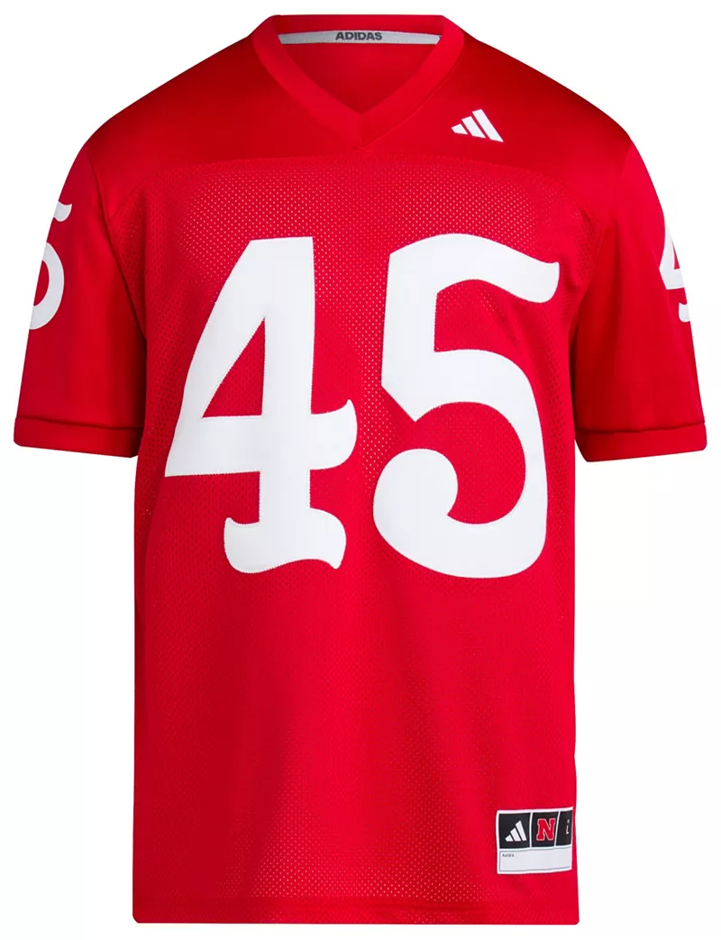 Мужская футбольная майка Adidas Nebraska Cornhuskers Scarlet Replica — фото 2