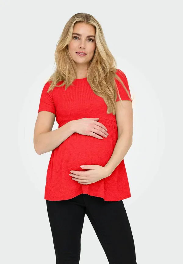 

Малайская базовая футболка с коротким рукавом и вырезом-лодочкой Only Maternity, Flame Scarlet, Красный, Малайская базовая футболка с коротким рукавом и вырезом-лодочкой Only Maternity, Flame Scarlet