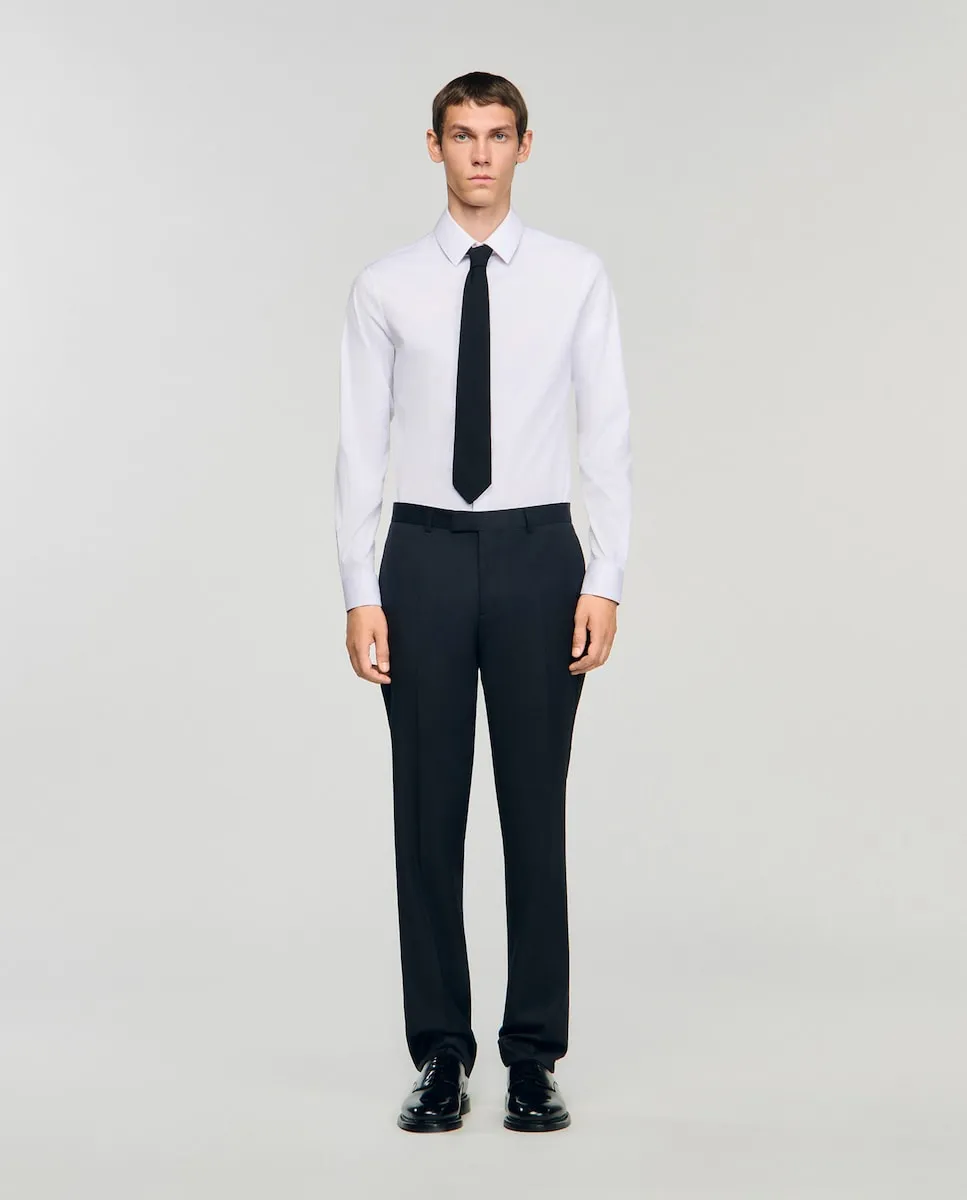 

Мужские шерстяные классические брюки Sandro, черный