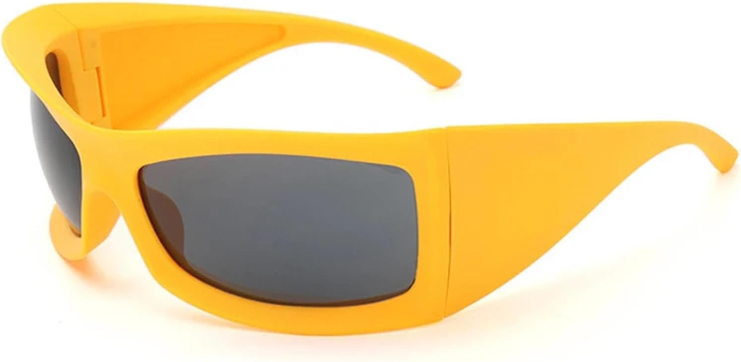 

Мужские солнцезащитные очки в стиле ретро-панк с защитой от УФ-излучения UV400, модные очки конфетных цветов, женские солнцезащитные очки для активного отдыха и спорта WNCKSQ, Yellow Grey