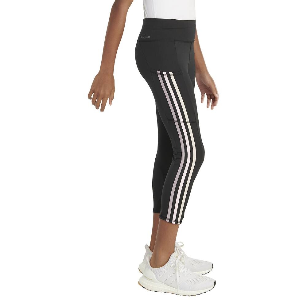 

Леггинсы adidas 3s с карманами для мобильного телефона для девочек 7–16 лет Adidas, черный