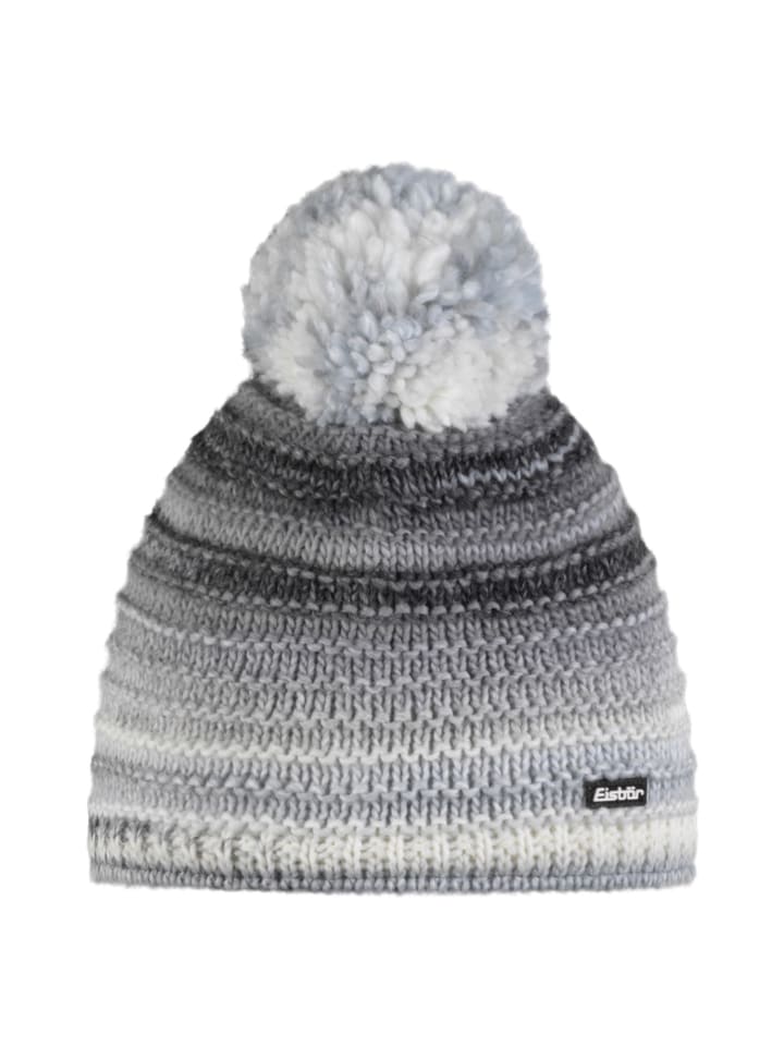 

Вязаная шапка из миката с помпоном серого цвета Eisbär