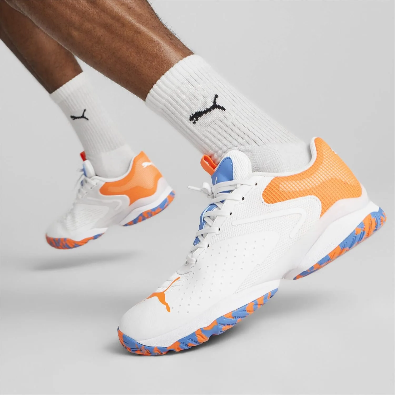 Теннисные кроссовки PUMA Unisex Solarattack RCT, белый/светло-синий/оранжевый — фото 2