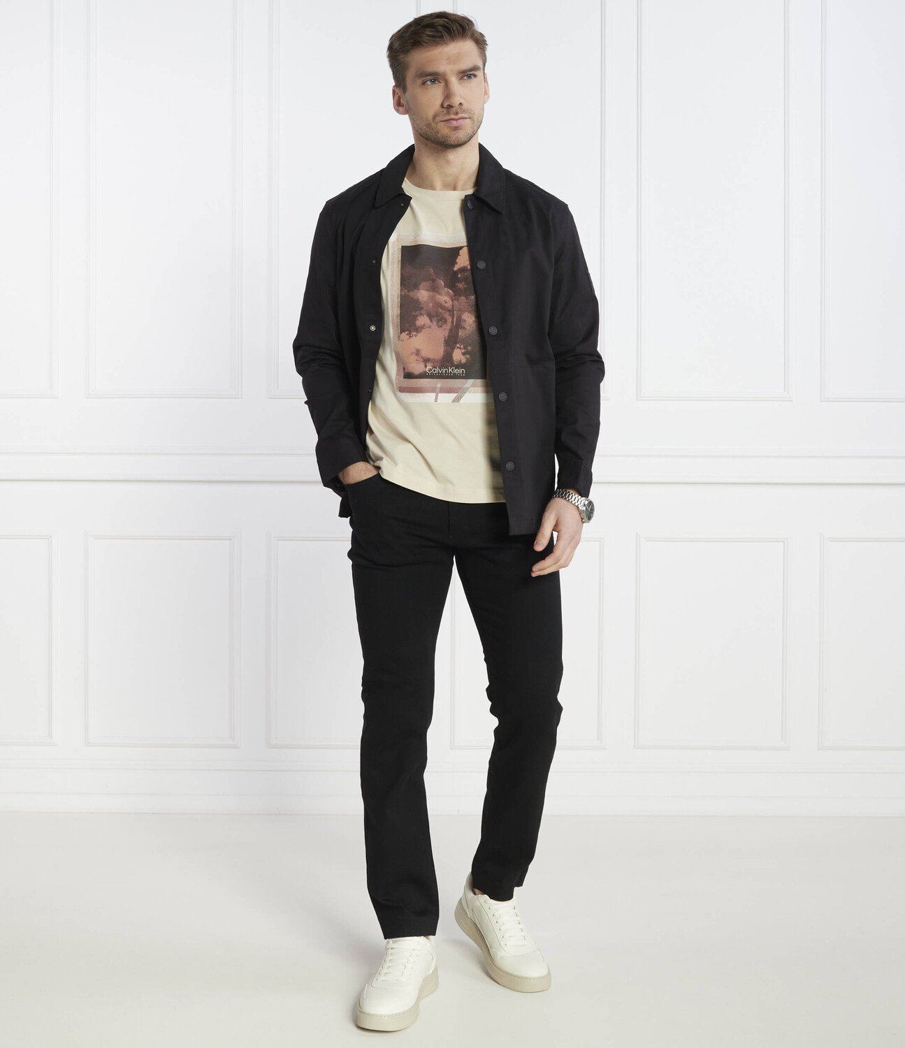 Футболка Calvin Klein Regular Fit, бежевый — фото 2