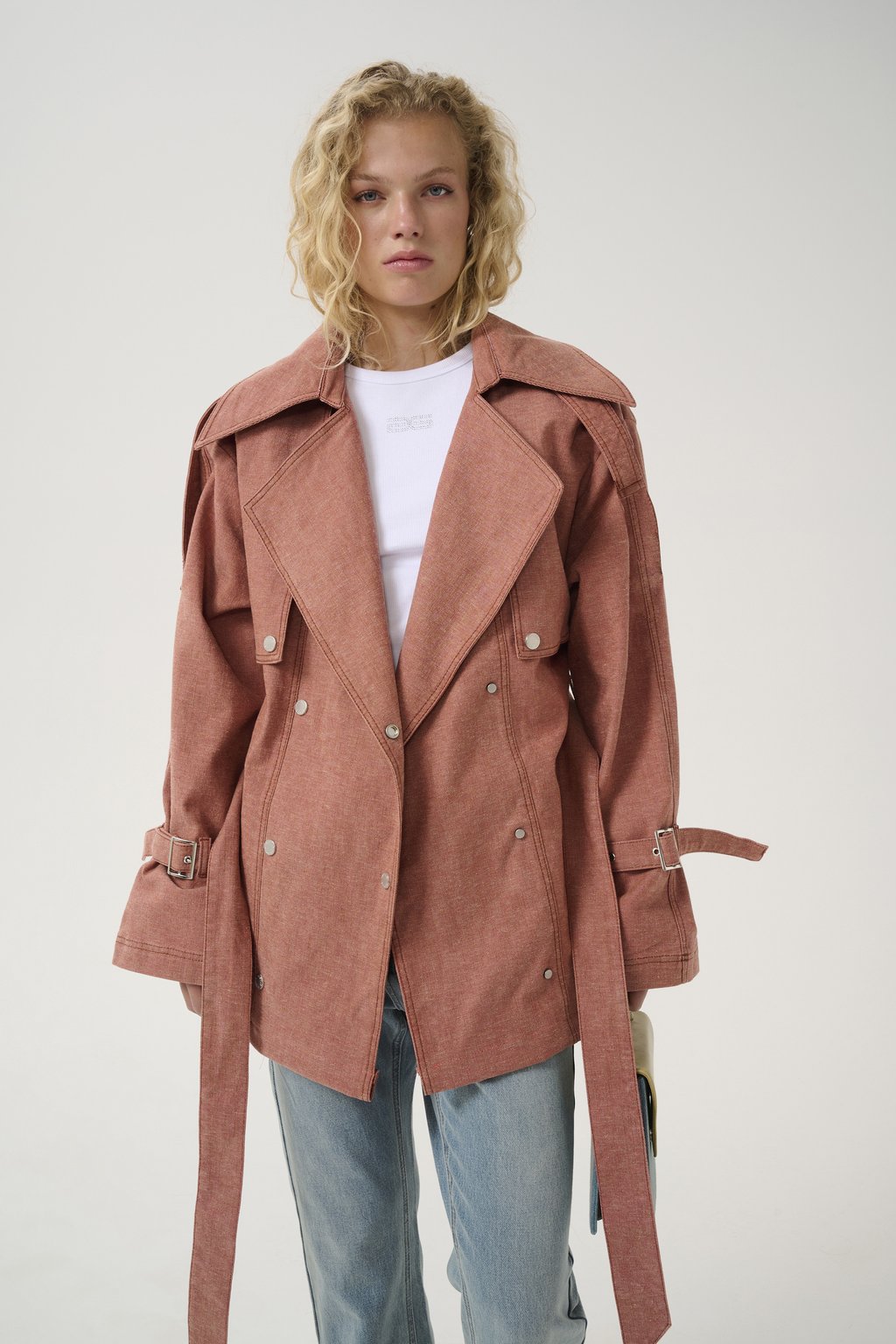 

Пальто-тренч OPA Gestuz, светло-розовый