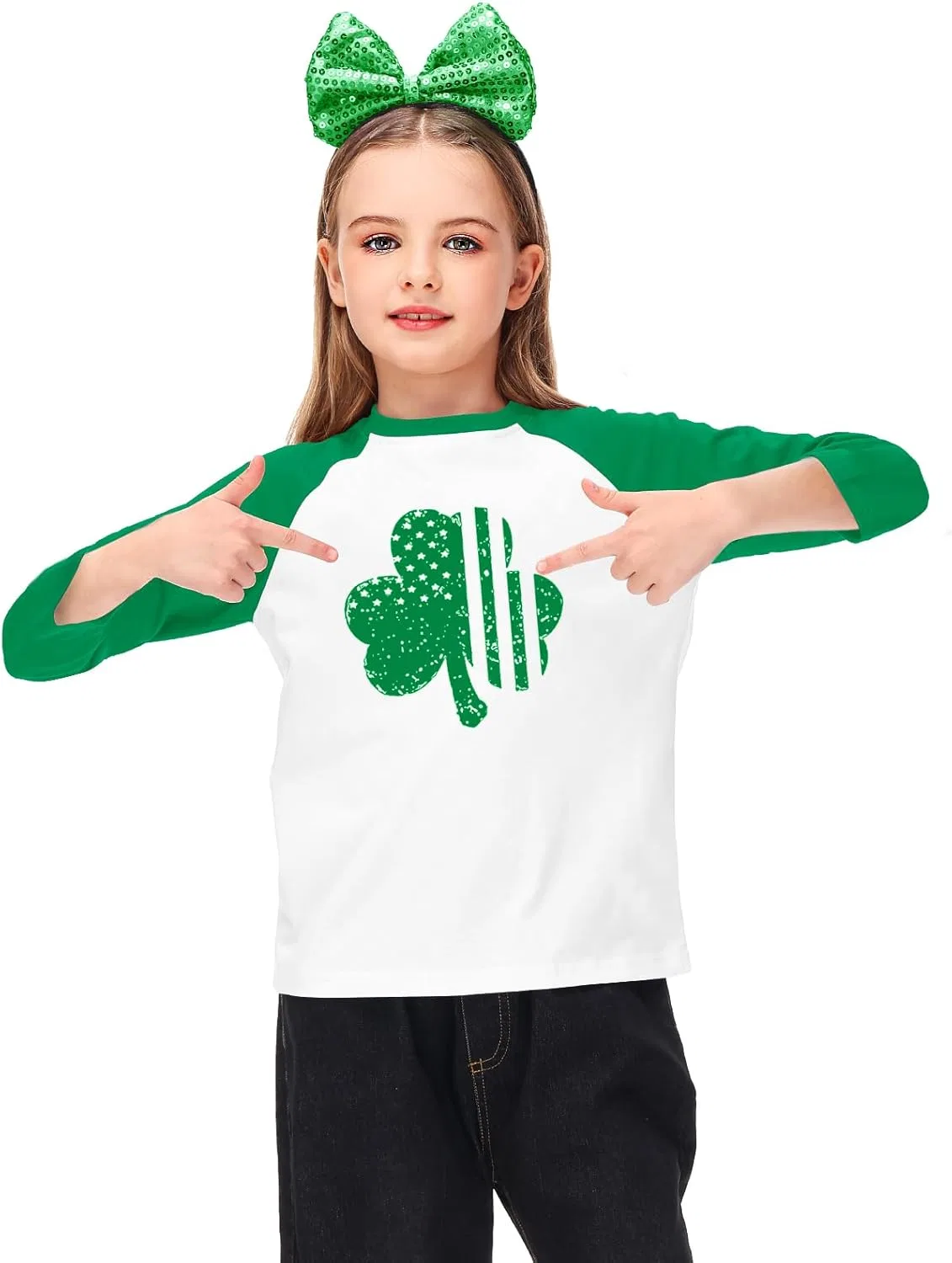 Футболка детская с принтом Remimi, Green Clover — фото 4