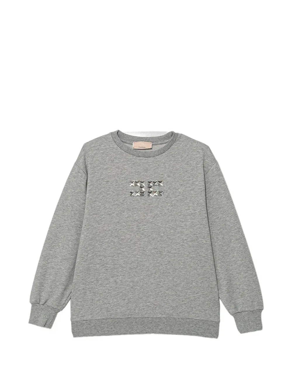 Толстовка с кристаллами Elisabetta Franchi La Mia Bambina, серый
