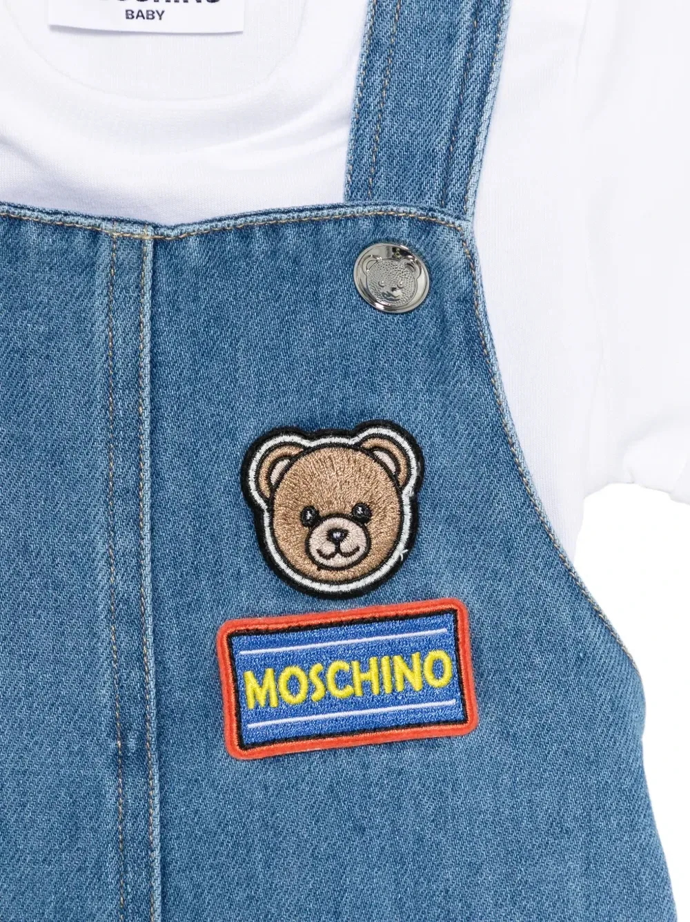 Комплект с аппликацией Moschino Kids, синий — фото 3