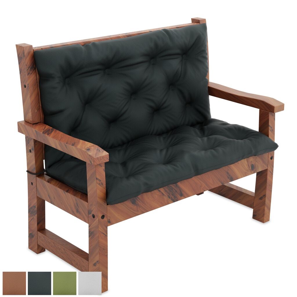 

Подушка для скамейки MOLTICO с креплением Подушка для садовой скамейки - подушка сиденья и спинка 100x50x10см - водонепроницаемая для улицы - графит, серый