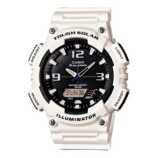 

Часы CASIO Waterproof Sports Solar Powered Mens BlackWhite Analog, черный/белый