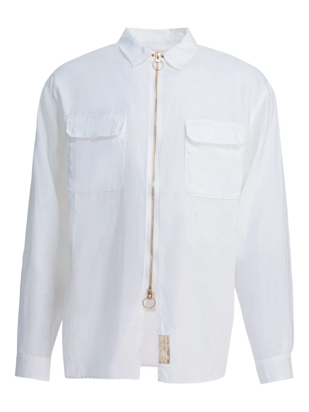 

Льняная рубашка с карманом на молнии KAPITAL, белый