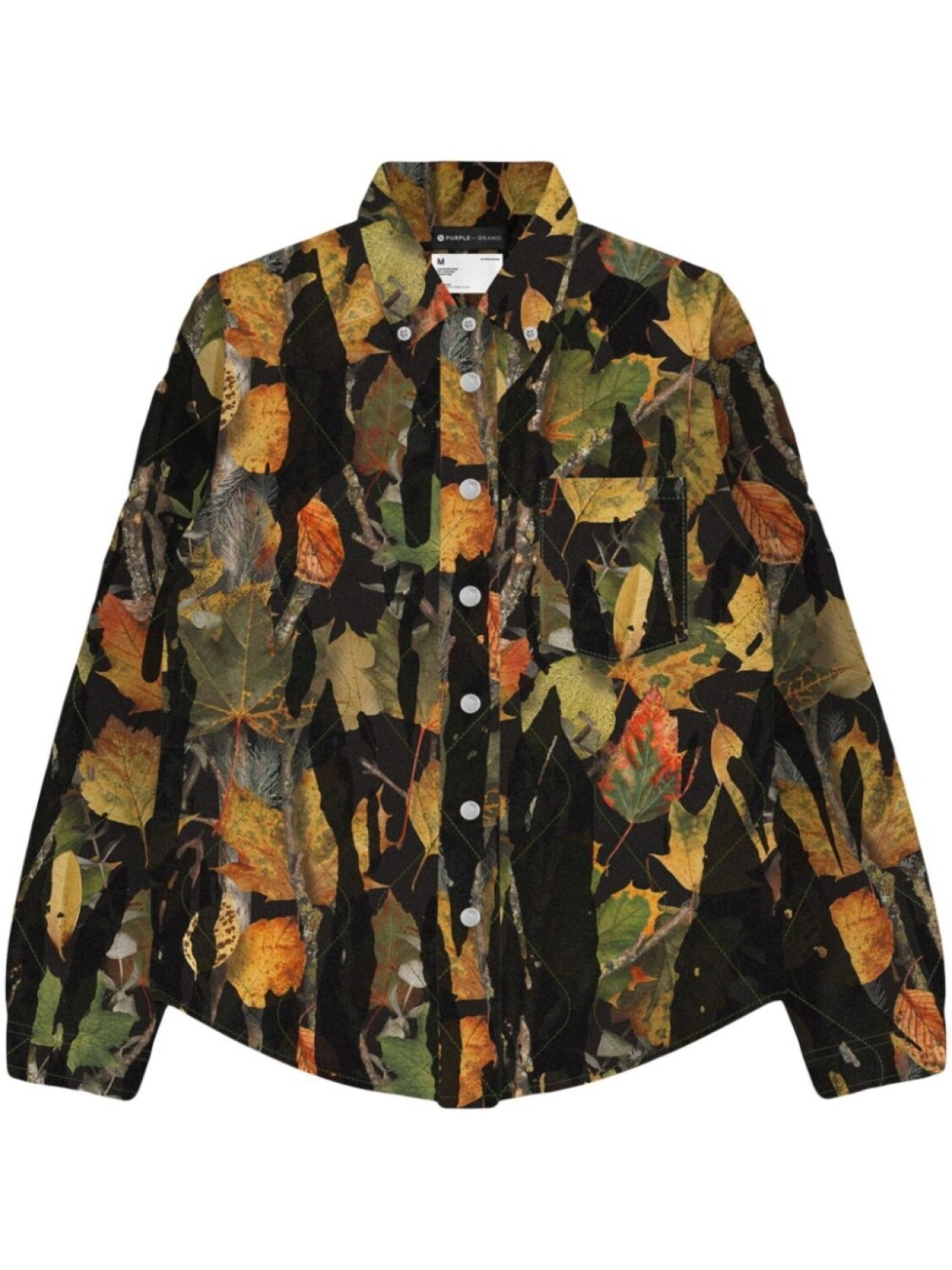 

Purple Brand стеганая куртка-рубашка P313 Drip Camo, черный