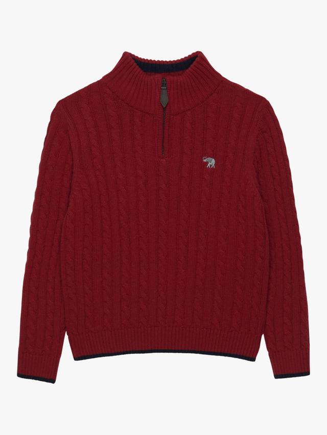 

Детский джемпер с полузастежкой из кашемировой смеси Trotters, Red