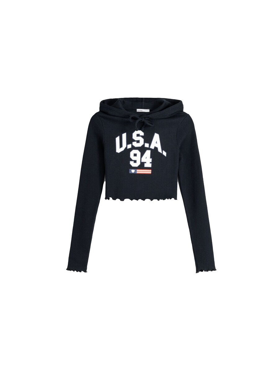 

Лонгслив Bershka, цвет Navy/Gentian
