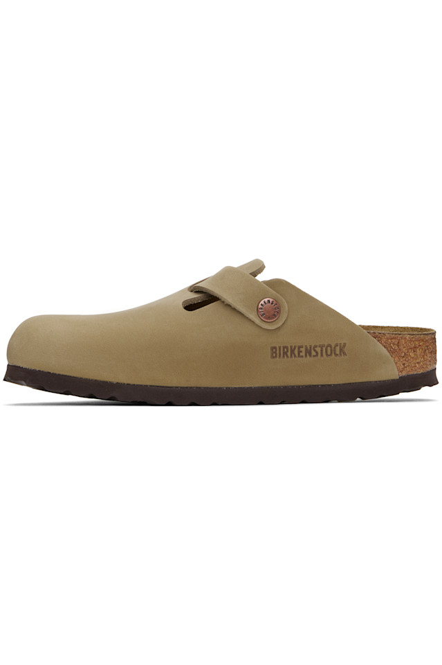Узкие бостонские лоферы-слипоны из промасленной кожи Birkenstock, коричневый — фото 3