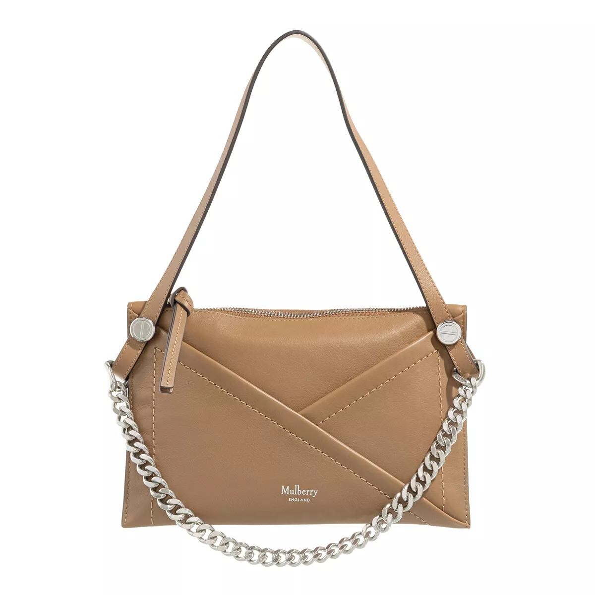 

Клатч m на молнии тик матовый гладкая теленка Mulberry, коричневый