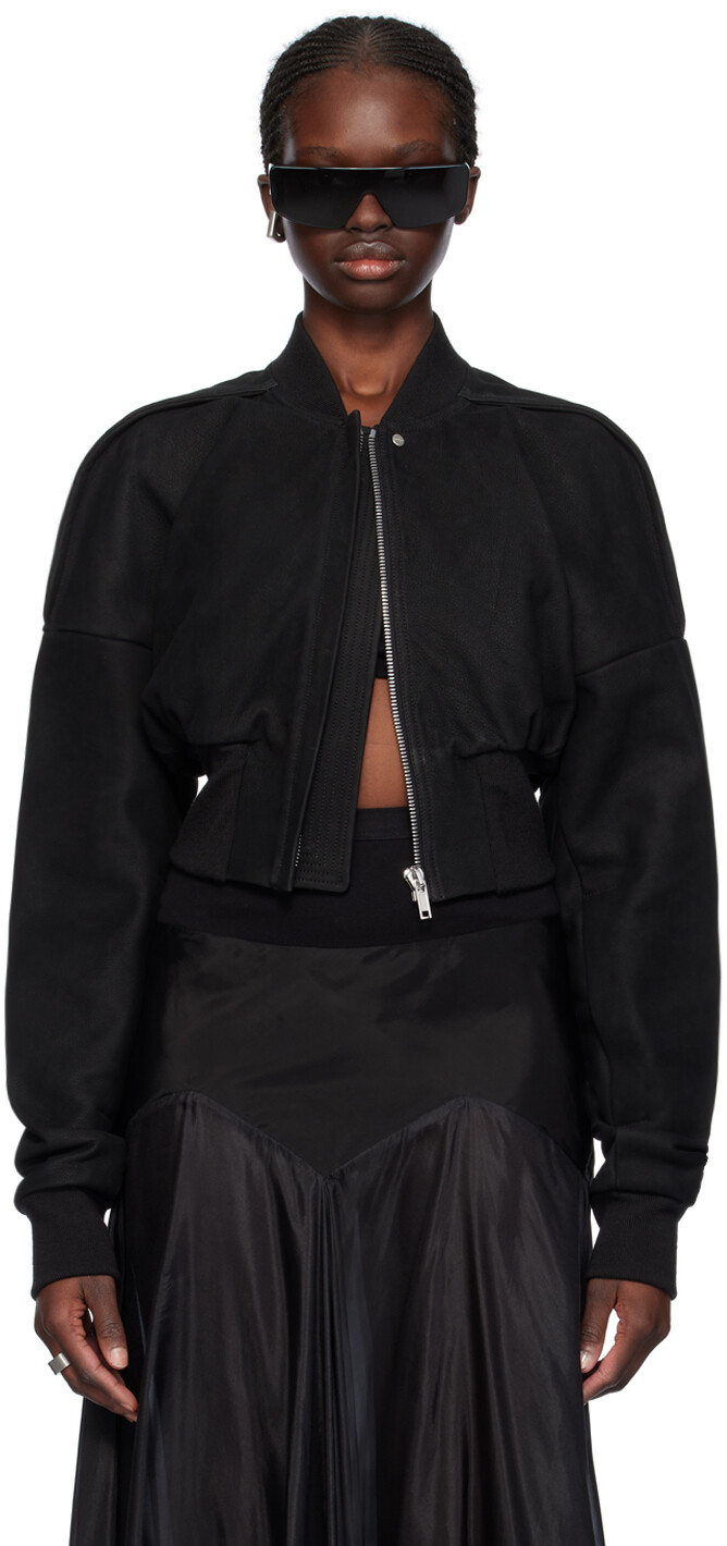 

Черный кожаный бомбер Flight Rick Owens