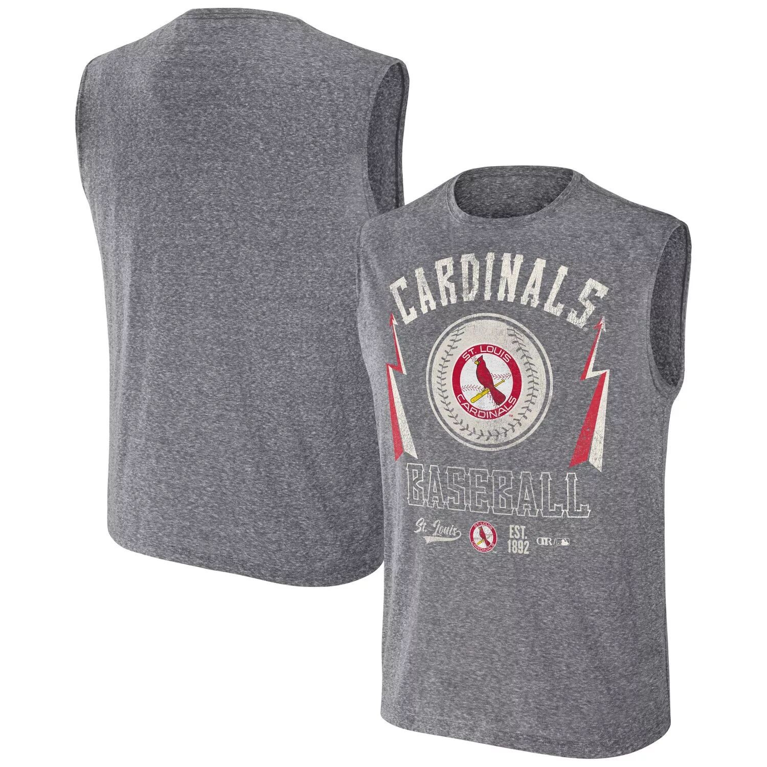 

Мужская майка Darius Rucker Collection от Fanatics Charcoal St. Louis Cardinals Muscle Tank Top