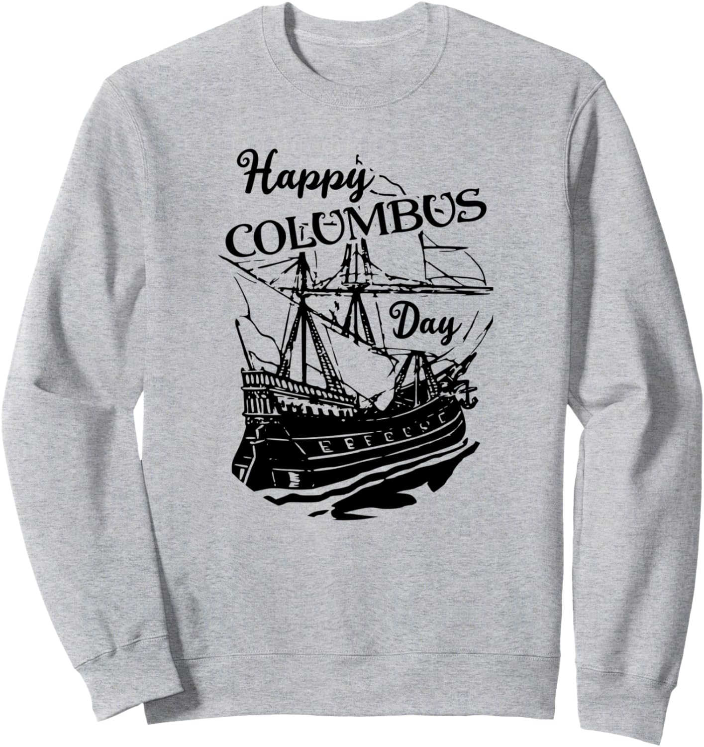 

Толстовка с надписью «Счастливого Дня Колумба» Happy Columbus Day, серый