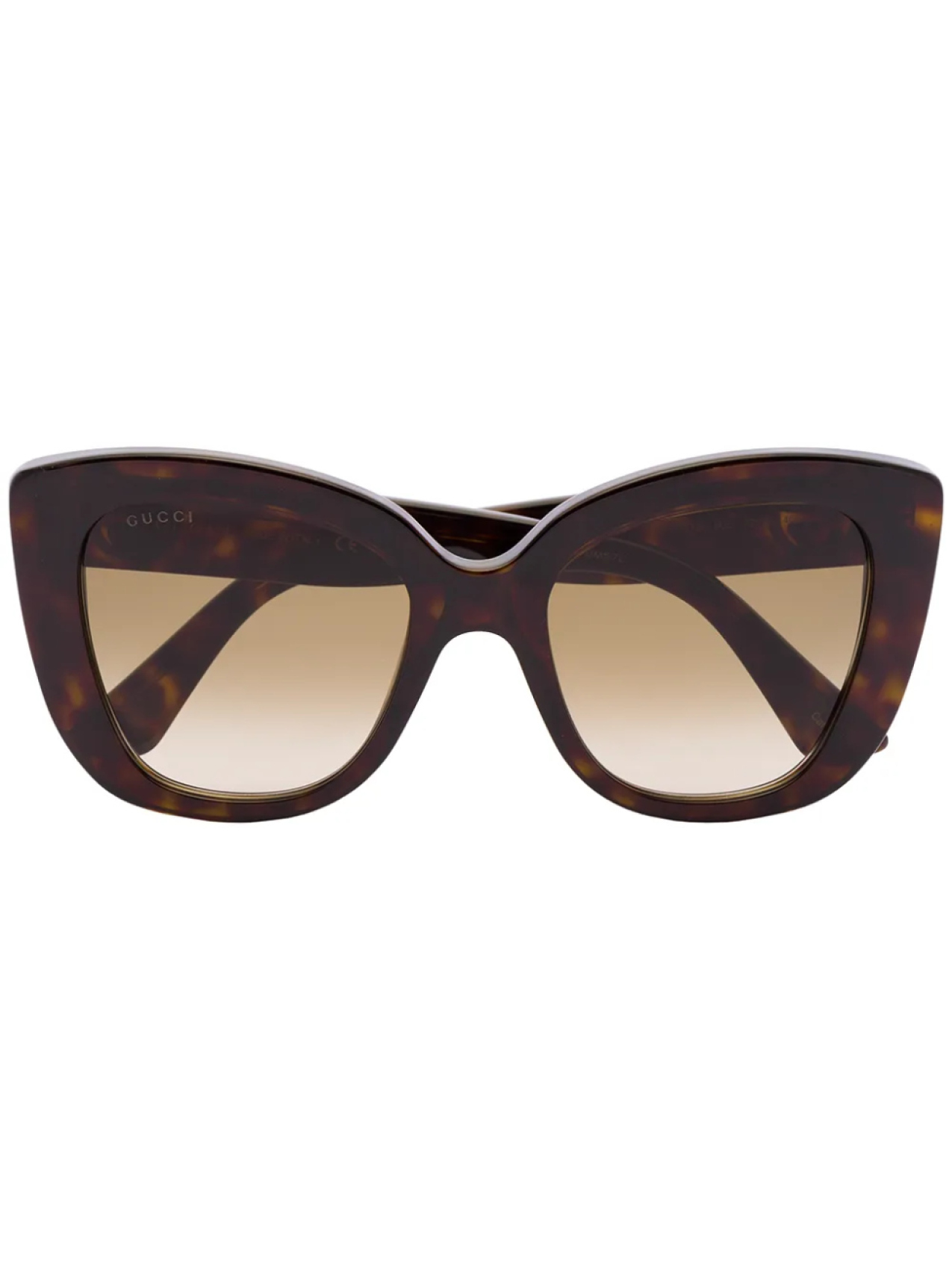 

Gucci Eyewear солнцезащитные очки Havana в оправе 'кошачий глаз', коричневый