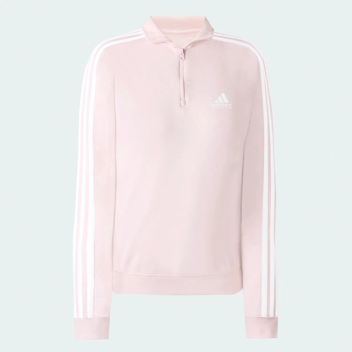 Женский свитшот с четвертью молнии и 3 полосками Essentials, розовый, от Adidas