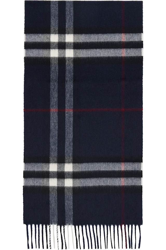 

Кашемировый шарф в синюю клетку Burberry, Ink Blue