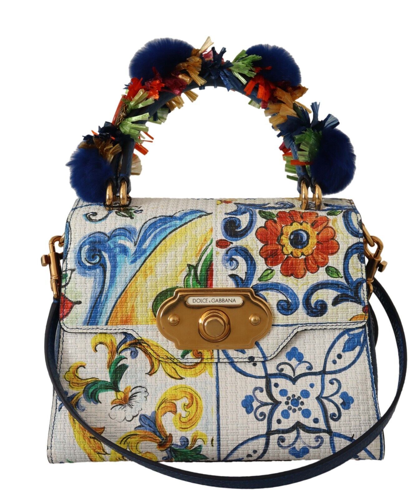 

Сумка Majestic Blue из рафии и кожи Dolce & Gabbana, синий