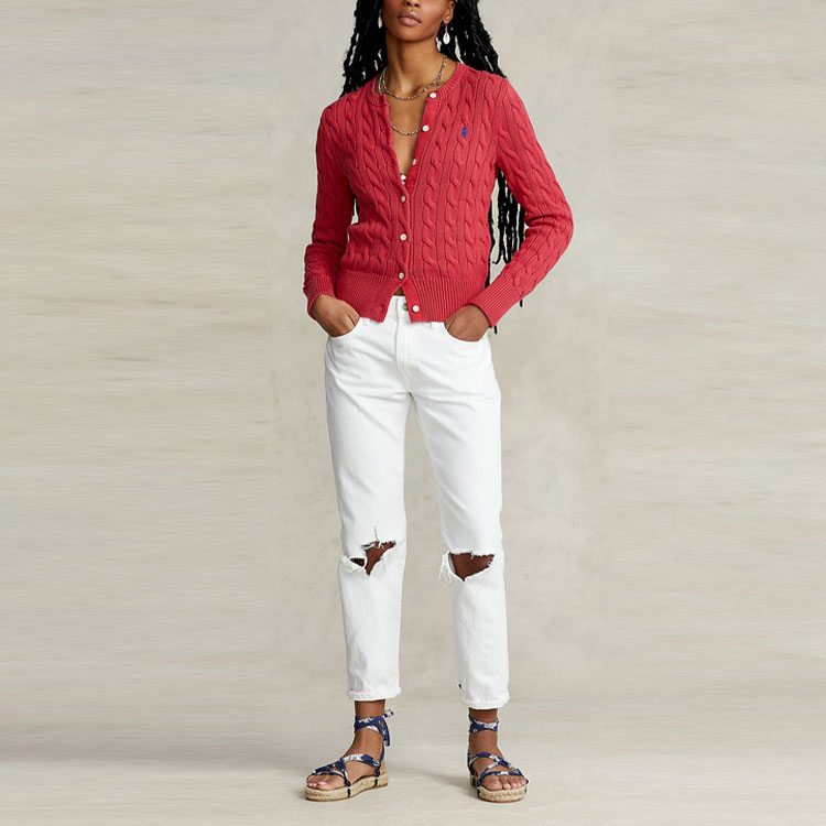 Polo Ralph Lauren Вязаный свитер SS22 женский красный — фото 4