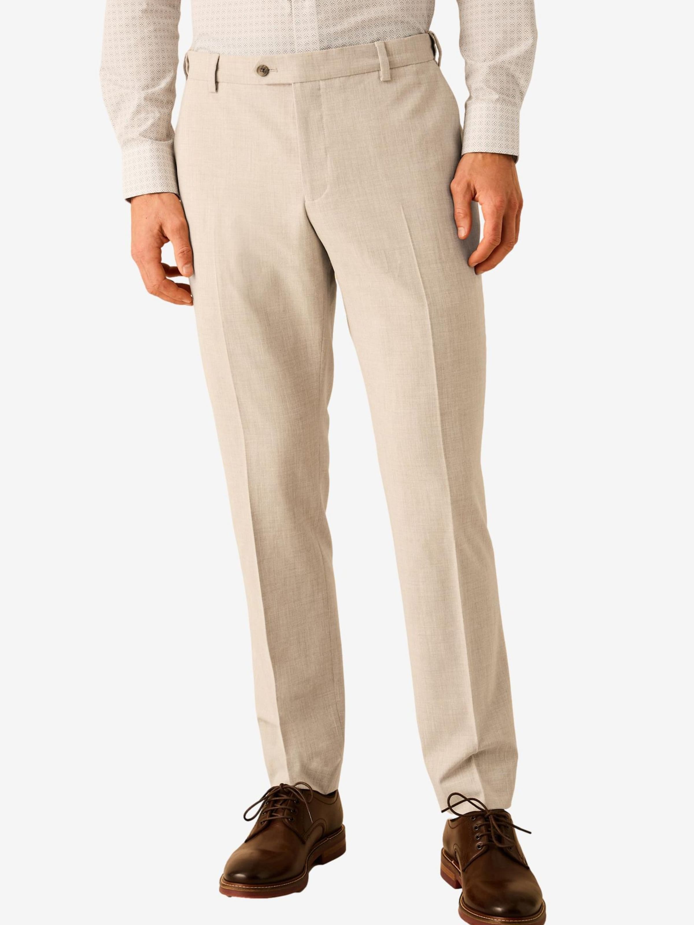 Next Брюки Slim fit Pleated 'Motion Flex' в цвете Stone — фото 2
