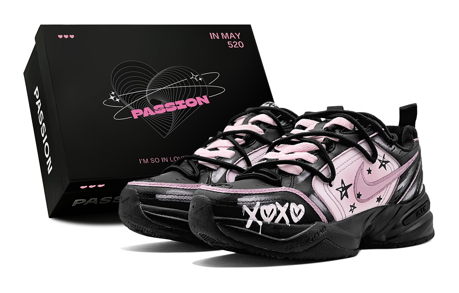 

Кроссовки Nike Air Monarch 4 Chunky Sneakers Unisex Low-top Pink, черный