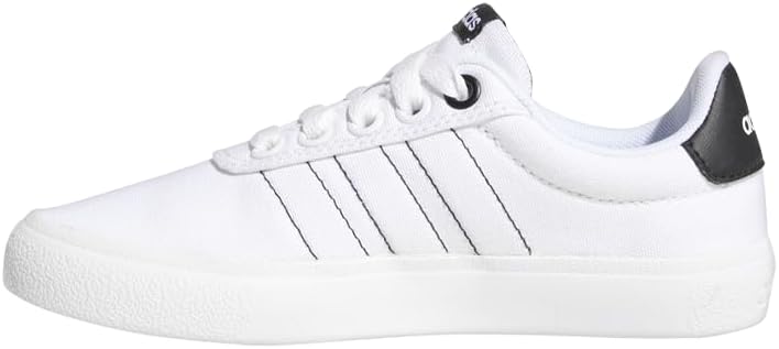 Кроссовки для мальчиков adidas Kids Vulcraid3r на шнуровке, повседневные - белые — фото 4