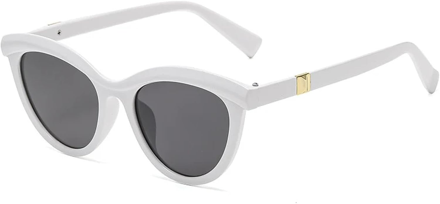 

Модные солнцезащитные очки «кошачий глаз» для женщин и мужчин, премиальные классические летние солнцезащитные очки для путешествий с защитой от УФ-излучения UV400 TKKTLLT, White Gray