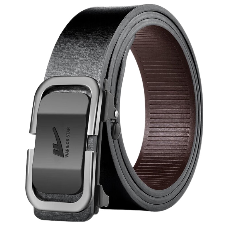 

WARRIOR Мужской ремень из спилка кожи шириной 3,3 см, Fashion Black