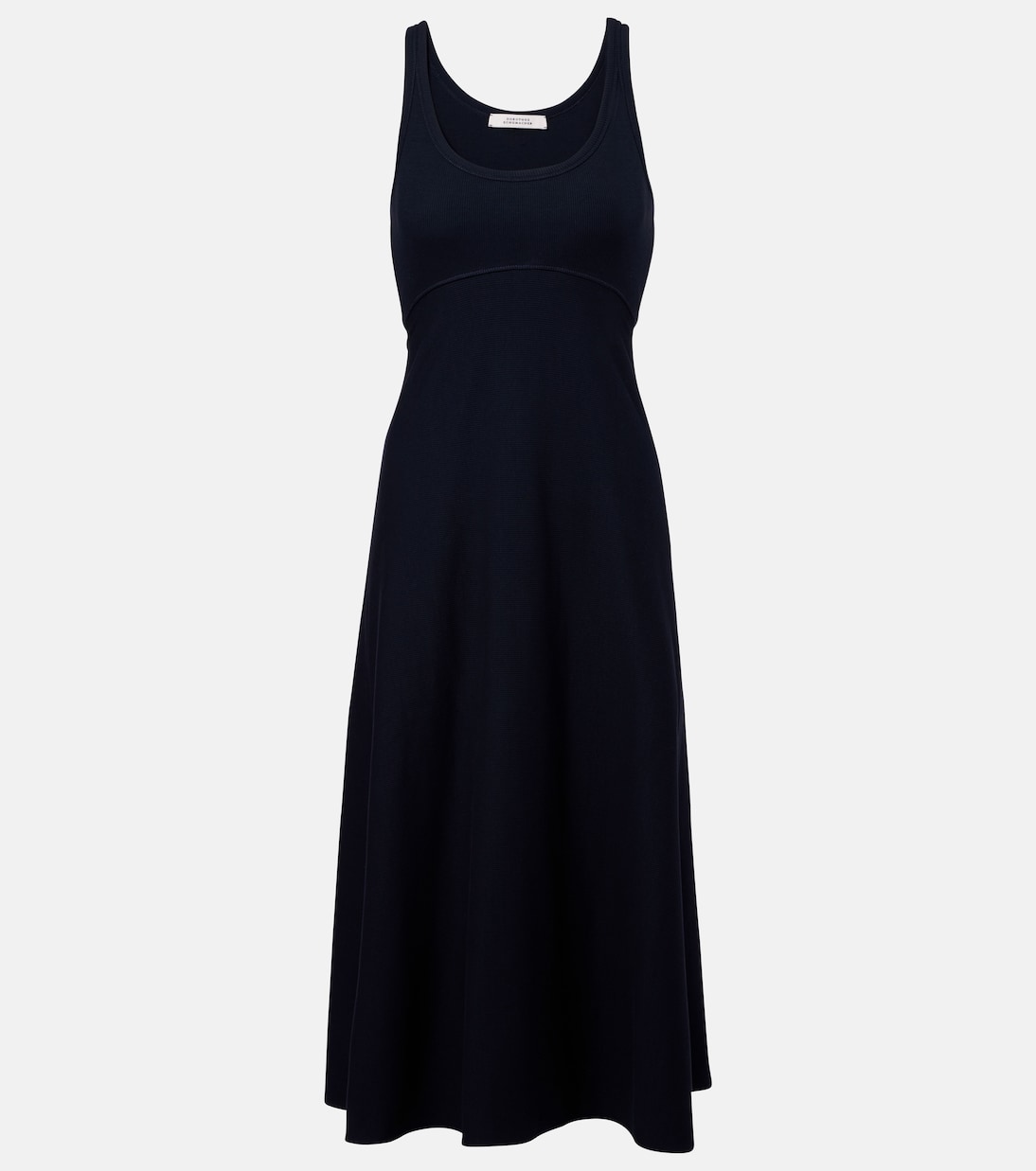 

Романтичное миди-платье из хлопковой смеси Rib Romance Dorothee Schumacher, Dark Navy