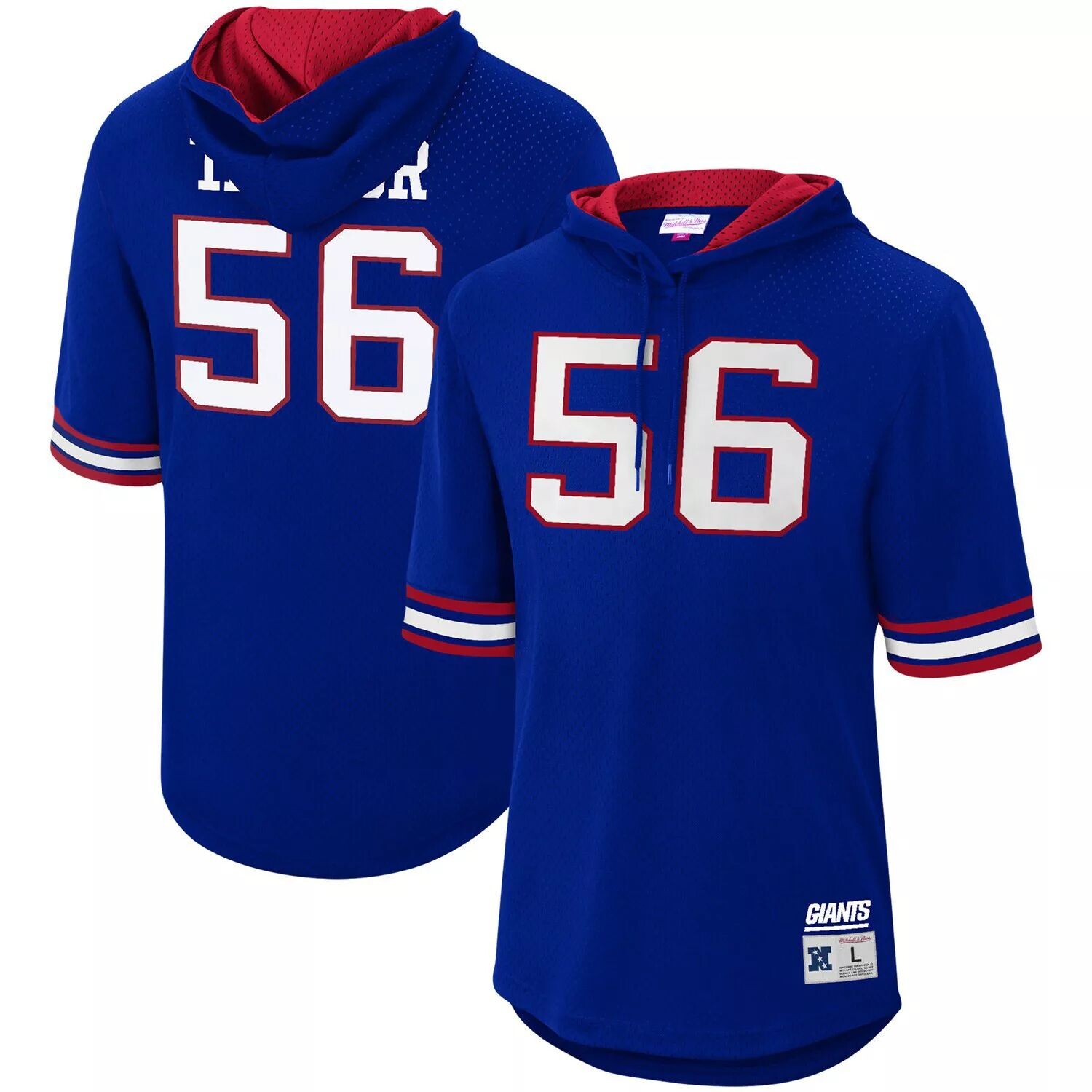 

Мужская футболка с капюшоном с сеткой имени и номера Mitchell & Ness Lawrence Taylor Royal New York Giants