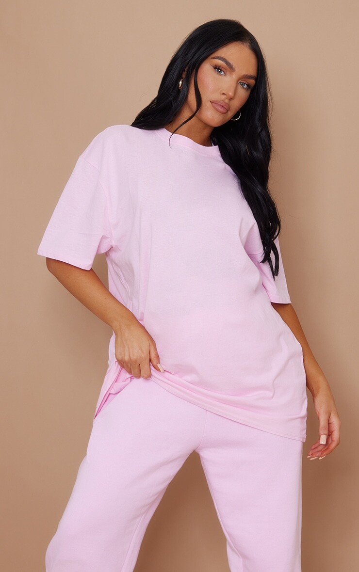 

PrettyLittleThing Хлопковая детская розовая футболка оверсайз, Розовый, PrettyLittleThing Хлопковая детская розовая футболка оверсайз