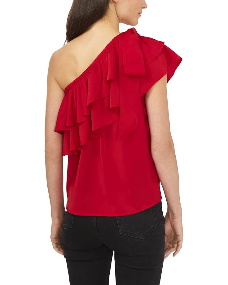 

Блуза CeCe One Shoulder Ruffled Blouse, цвет Luminous Red