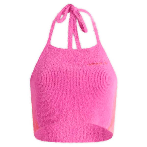 

Пушистый вязаный топ с завязками на шее Adidas, Semi Lucid Fuchsia