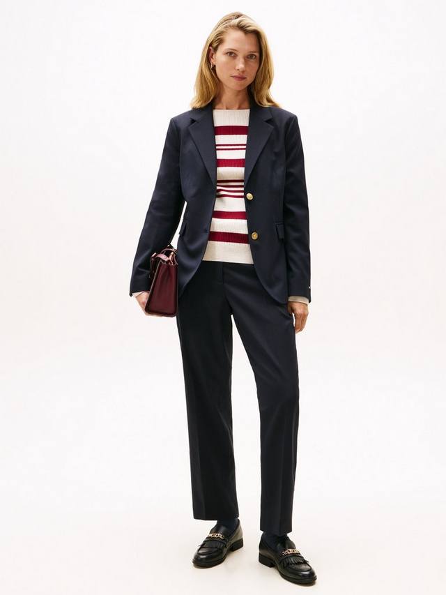 Классические зауженные брюки с прямыми штанинами до щиколотки Tommy Hilfiger, Dark Night Navy — фото 3