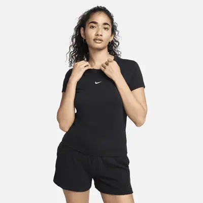 Футболка Nike Sportswear Chill Knit, черный/белый