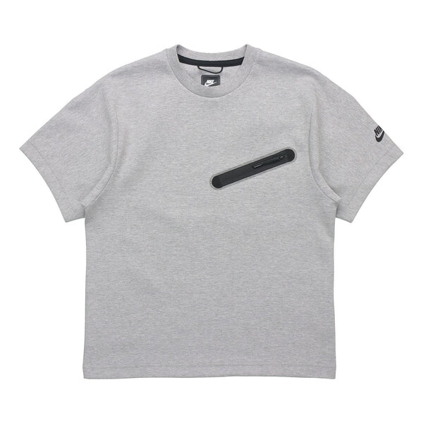 

Футболка sportswear nsw tech fleece short sleeve dark grey gray Nike, серый