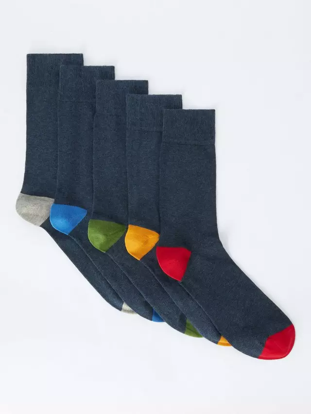 

Носки John Lewis Heel/Toe 5 шт, цвет navy/multi